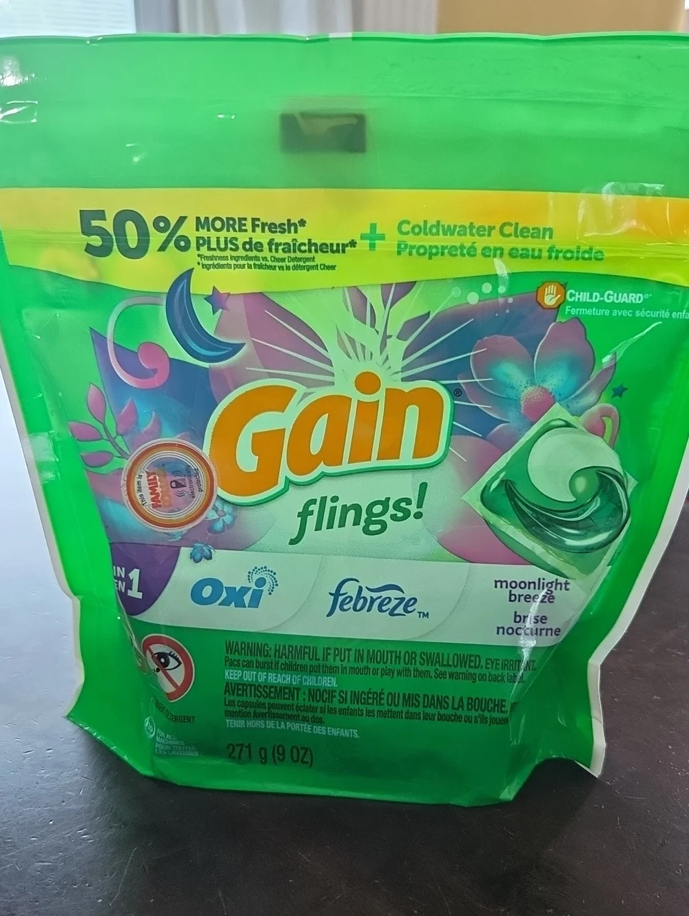 Flings! Laundry Detergent Pacs - Green (Moonlight Breeze)